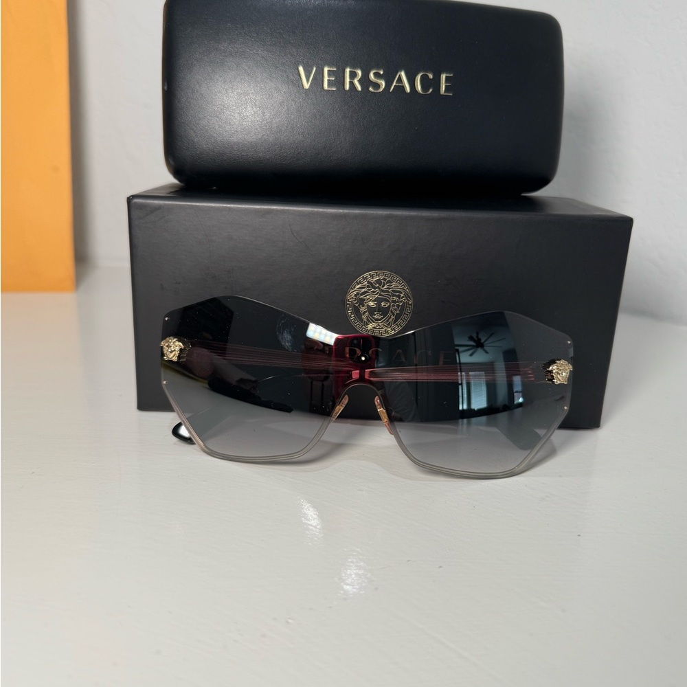 Versace Gold and Black Sunglasses